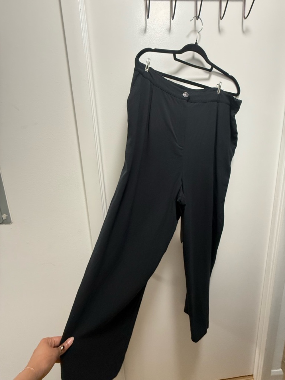 Vintage Jones New York 100% Wool Trousers - Size 20W - Black Work Trousers